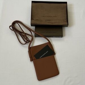 LEATHEROLOGY Crossbody Phone Pocket Pouch Tan